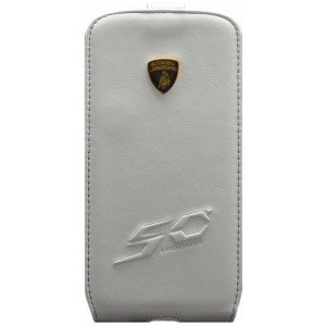 Case Flip Leather Lamborghini for Samsung i9505/i9500 Galaxy S4 50th Anniversary White 6955250274791