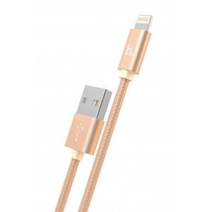 Καλώδιο σύνδεσης Hoco X2 Knitted USB σε Lightning Fast Charging Χρυσαφί 1,0 μ. 6957531032144