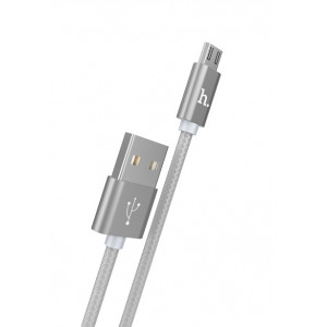Καλώδιο σύνδεσης Hoco X2 Knitted USB σε Micro-USB Fast Charging Ασημί 1,0 μ. 6957531032205