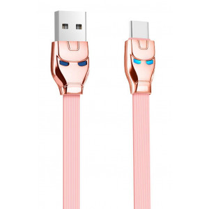 Καλώδιο σύνδεσης Hoco U14 Steel Man USB σε Type-C Rose Gold 1.2m με ένδειξη φόρτισης 6957531049500