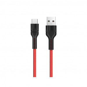 Καλώδιο σύνδεσης Hoco U31 USB σε Type-C 2.4A Κόκκινο 1,2μ 6957531056065