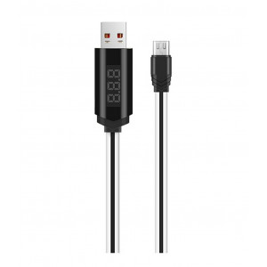 Καλώδιο σύνδεσης Hoco U29 LED Display USB σε Micro-USB 2A Fast Charging Λευκό 1μ 6957531062967