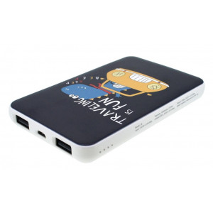Power Bank Hoco J6 Iridescence 10000 mAh Dual USB 5V/2.1 37W Travelling is fun Μαύρο 6957531064640