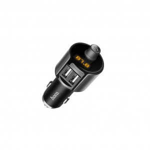 Bluetooth FM Transmitter Hoco E19 Smart με 2 USB Θύρες Γκρι 6957531067276