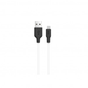 Καλώδιο Σύνδεσης Hoco X21 Σιλικόνης USB σε Micro 2.0A Fast Charging 1μ. Μαύρο - Λευκό 6957531071389
