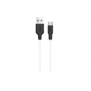Καλώδιο Σύνδεσης Hoco X21 Σιλικόνης USB σε USB-C 2.0A Fast Charging 1μ. Μαύρο - Λευκό 6957531071402