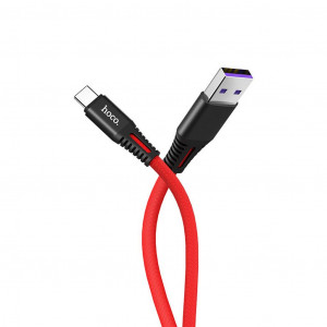 Καλώδιο σύνδεσης Hoco X22 USB σε Type-C Fast Charging 5.0A Μαύρο - Κόκκινο 1,0 μ 6957531071976
