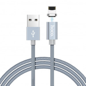Καλώδιο σύνδεσης Hoco U40A Magnetic USB σε Lightning Μεταλλικό Γκρι 1μ 6957531078388