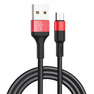 Καλώδιο σύνδεσης Hoco X26 Xpress USB σε Micro-USB Fast Charging 2A Μαύρο - Κόκκινο 1μ 6957531080220