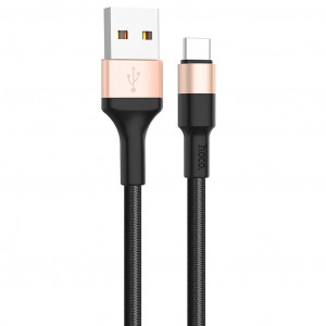 Καλώδιο σύνδεσης Hoco X26 Xpress USB σε Type-C Fast Charging 2A Μαύρο - Χρυσαφί 1μ 6957531080244
