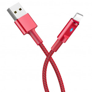 Καλώδιο σύνδεσης Κορδόνι Hoco U47 Essence Core USB σε Lightning Fast Charging με Smart Power Off και ένδειξη LED 1.2μ Κόκκινο 6957531082187
