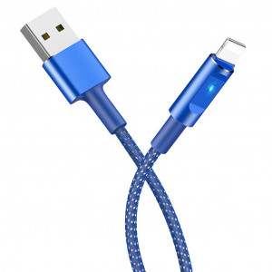 Καλώδιο σύνδεσης Κορδόνι Hoco U47 Essence Core USB σε Lightning Fast Charging με Smart Power Off και ένδειξη LED 1.2μ Μπλε 6957531084730