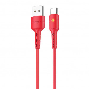 Καλώδιο σύνδεσης Hoco X30 USB σε Type-C Fast Charging 2.0A Κόκκινο με LED Ένδειξη 1,2 μ. 6957531091189