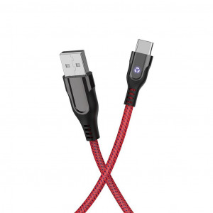 Καλώδιο σύνδεσης Hoco U54 Advantage USB σε Type-C Fast Charging 2.4A Κόκκινο 1.2 μ. με ένδειξη LED 6957531096276
