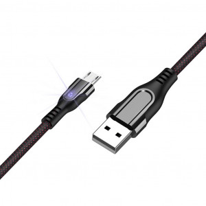 Καλώδιο σύνδεσης Hoco U54 Advantage USB σε Micro-USB Fast Charging 2.4A Μαύρο 1.2 μ. με ένδειξη LED 6957531096306