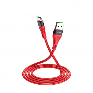 Καλώδιο σύνδεσης Hoco U53 5A Flash USB σε Type-C Fast Charging 5A Κόκκινο 1.2μ 6957531096337