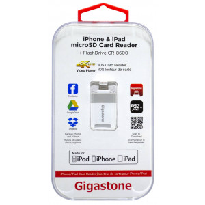 Gigastone i-FlashDrive CR-8600 iOS Card Reader MFI White for iPhone & iPad & iPod 804272748741