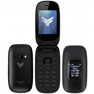 FlameFox Flip3 (Dual Sim) με 2 Οθόνες (1.77' & 1.44'), Bluetooth, Κάμερα, Ραδιόφωνο (Λειτουργεί χωρίς Handsfree) 8595651901032