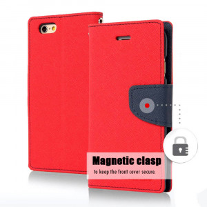 Book Case Goospery Fancy Diary for Apple iPhone 6/6S Red - Navy Blue by Mercury 8806174313760