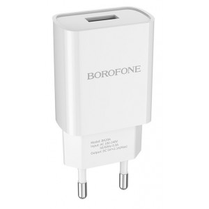 Φορτιστής Ταξιδίου Borofone BA20A Sharp USB 5V/2.1A Λευκός 6931474700681