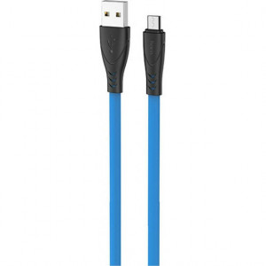 Καλώδιο σύνδεσης Hoco X42 USB σε Micro-USB 2.4A Fast Charging με Ανθεκτική Σιλικόνη 1μ. Μπλε 6931474719256