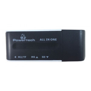 POWERTECH Mini Card Reader, Black
