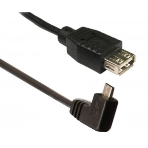Power Tech USB 2,0V (F) σε Micro B(M) - 90o -  0.20 m