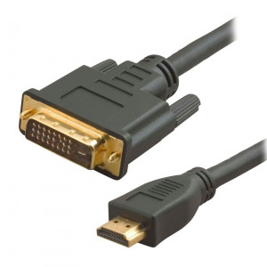 Powertech HDMI 19pin male / DVI 24+1 male 3m - DUAL LINK