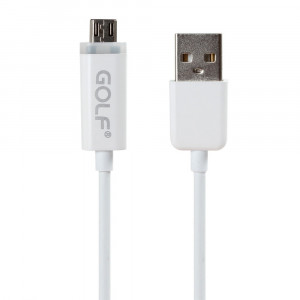 GOLF Καλωδιο USB σε Micro, LED, 1m, White, Blister