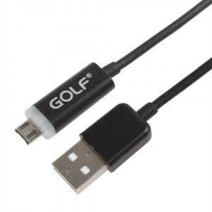GOLF Καλωδιο USB σε Micro, LED, 1m, Black, Blister