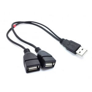 Powertech καλωδιο USB 2(A)/2xUSB 2(F), 0.20M