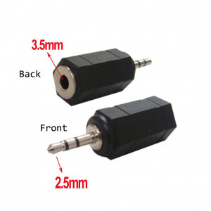 POWERTECH adapter ST 2.5mm M/F 3.5mm - NIKEL, 5τεμ