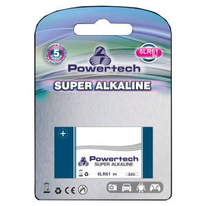 POWERTECH SUPER Αλκαλικη μπαταρια 6LR61 (9V) - 1PACK