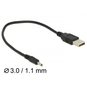 DELOCK Καλωδιο απο USB Type-A σε DC 3.0 x 1.1 mm male, 27cm