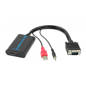 POWERTECH Μετατροπεας απο VGA-USB-3.5mm audio jack σε HDMI 1.4V, 0.20cm