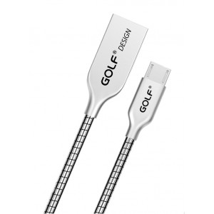 GOLF Καλωδιο USB 2.0 σε Micro USB, 1m, 2.4A, Metal housing, Silver