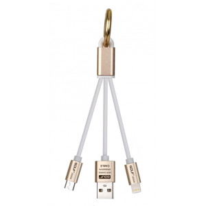 GOLF 2-σε-1 Καλωδιο USB σε Micro USB και 8-pin, Gold