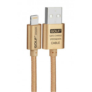 GOLF Καλωδιο USB σε iPhone 5/6 8-pin, Braided, 1m, Gold
