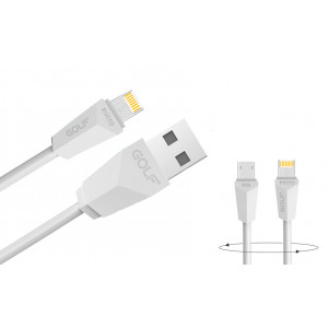 GOLF Καλωδιο Diamond USB 2.0V σε διπλης οψεως Micro/iPhone, 1m, White