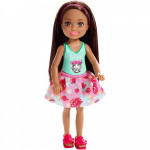 Barbie Club Chelsea - Μελαχρινό Κοριτσάκι Με Μπλουζάκι Τίγρης (FXG79/DWJ33)