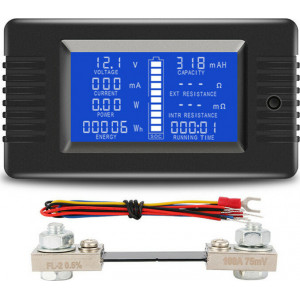 D843895 Ψηφιακό Battery Tester Ακίδας Monitor watt and volt 200 A