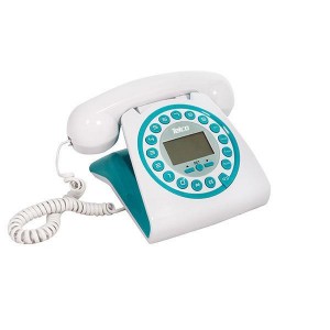 CORDED PHONE DEVICE RETRO DESIGN TELCO TM-PA010 WHITE/PETROL