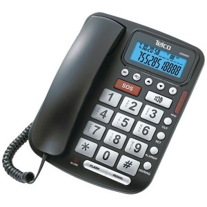 CORDED PHONE BIG BUTTON TELCO GCE 6207 BLACK