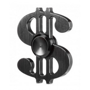 Fidget Spinner Aluminum Dollar Black 3 min 21891